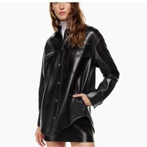 Aritza Ganna Black Vegan Leather Jacket Shirt